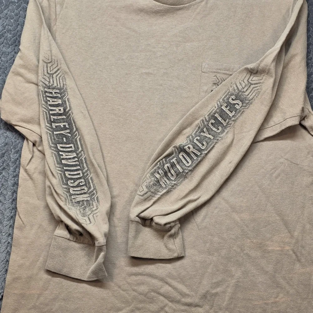 Harley Davidson Minnesota Long Sleeve T-Shirt Men Large Brown Moto Biker Graphic - Picture 7 of 15